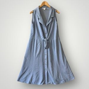 London Times Dress Long Size 18W Blue